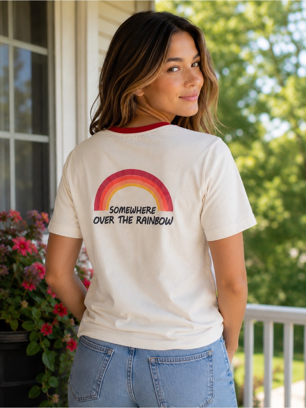 “Somewhere Over the Rainbow” short sleeved pride tee, women’s S. - Picture 2 of 8